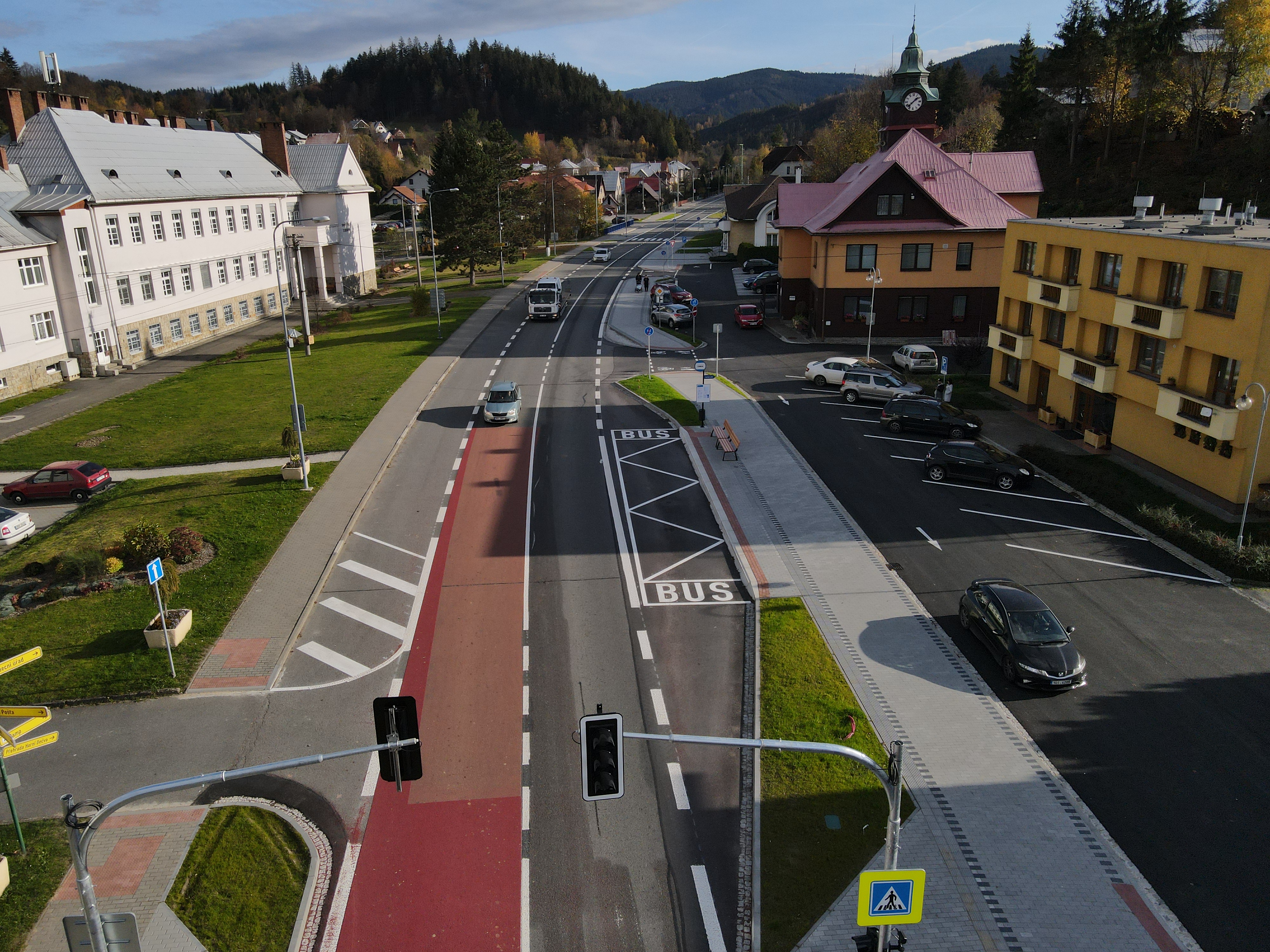 Horní Bečva – výstavba cyklostezky centrem obce - Wegen- en bruggenbouw