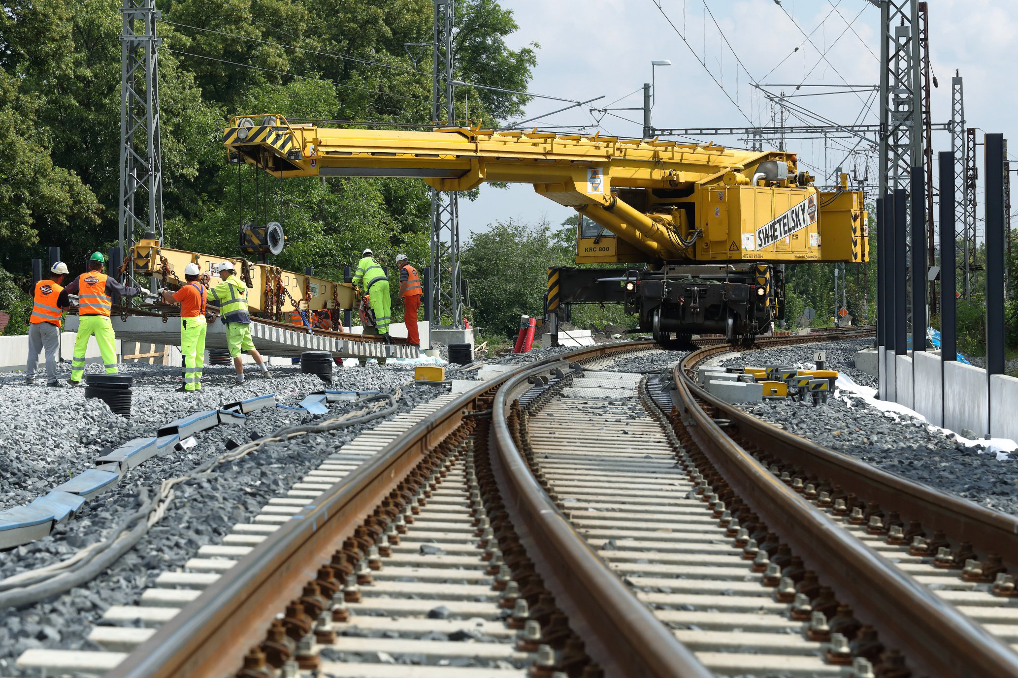 Obnova železniční stanice, Čelákovice - Spoorwegbouw
